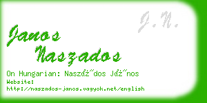 janos naszados business card